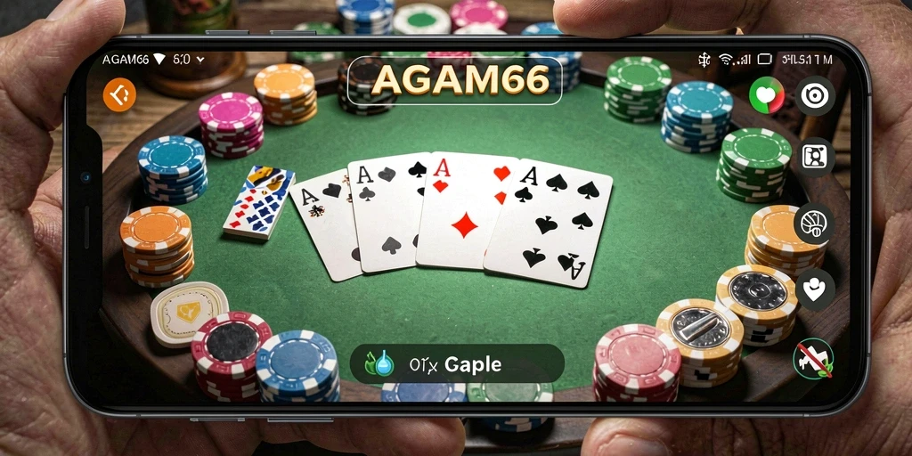 Tampilan screenshot AGAM66 menampilkan gameplay Gaple yang seru.