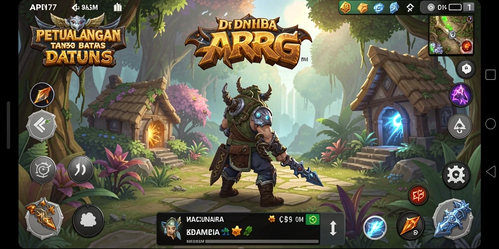 Tampilan aksi mendebarkan dari gameplay API77 dalam lingkungan ARPG.