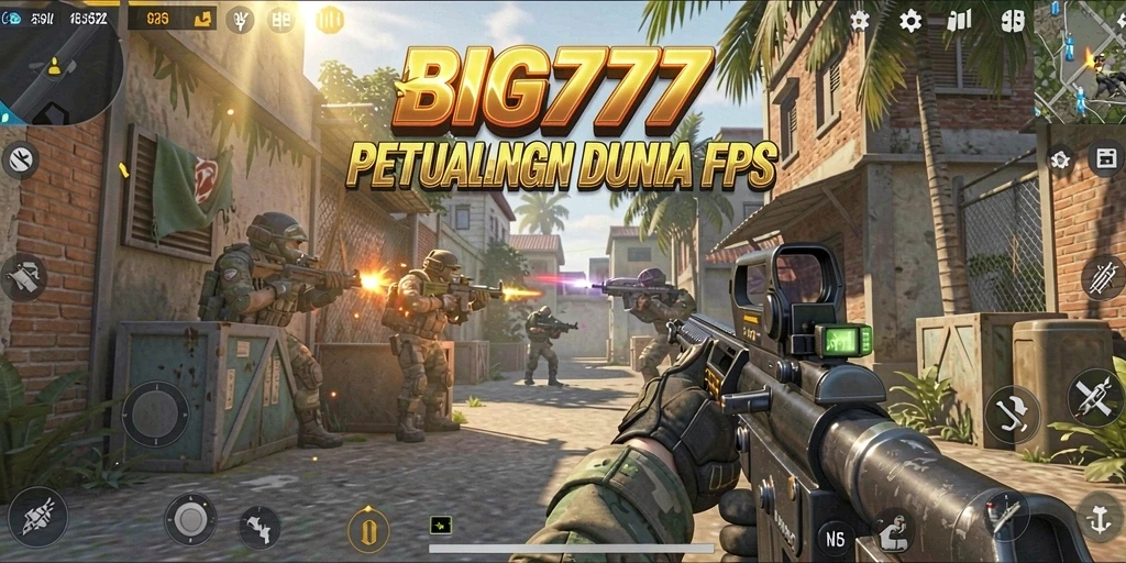 Screenshot gameplay <strong>BIG777</strong> menunjukkan aksi menegangkan dalam pertempuran FPS.