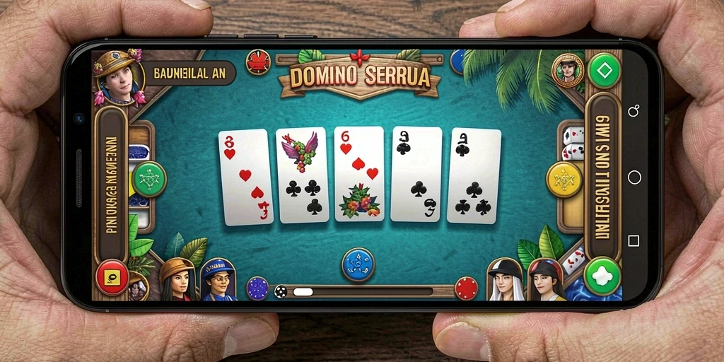 Screenshot D06 menampilkan ikonik permainan Domino dengan desain menarik.