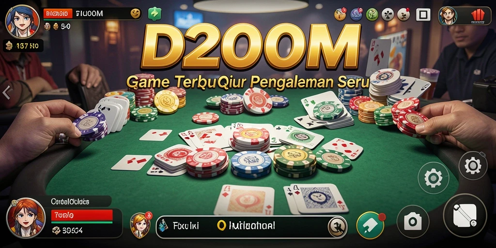 Screenshot D200M menampilkan aksi seru permainan QiuQiu.