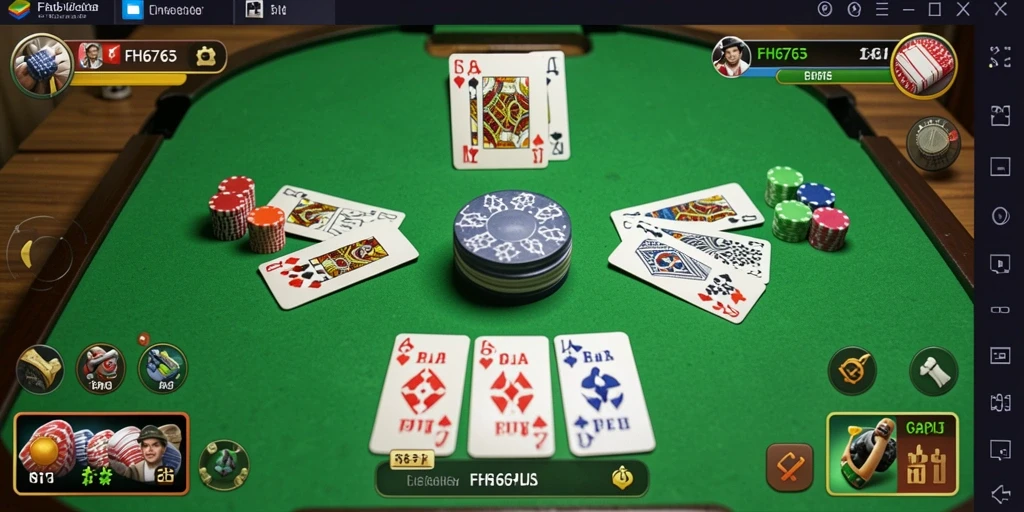 Tampilan gameplay seru FH6767 dalam permainan Gaple.