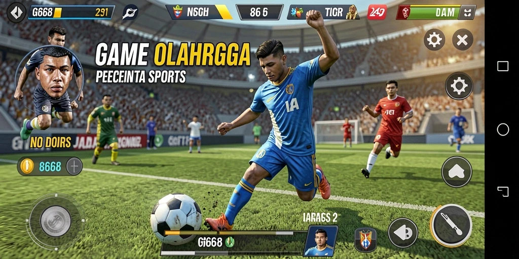 Screenshot G668 menampilkan aksi intens dalam permainan olahraga.