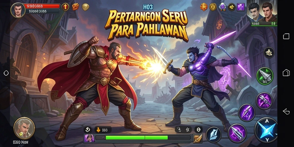 Tampilan gameplay H03 dengan aksi menegangkan para pahlawan.