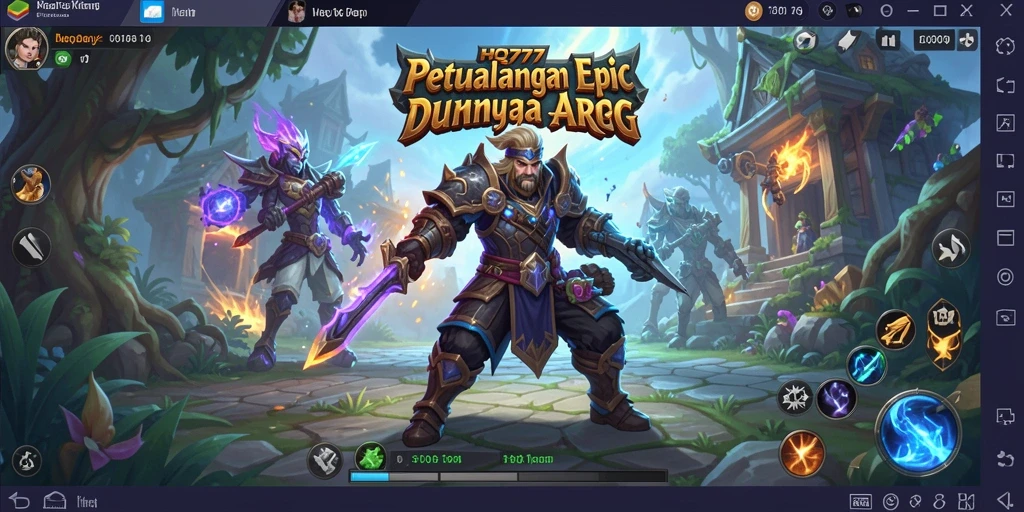 Screenshot dari gameplay HQ777 yang menonjolkan pertarungan epic.