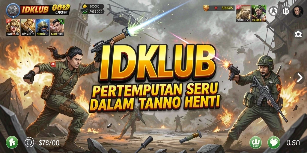 Tampilan aksi seru dalam gameplay IDKLUB bersama teman-teman.