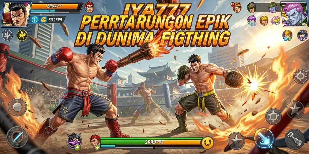 Tampak seru saat karakter bertarung di arena Fighting.
