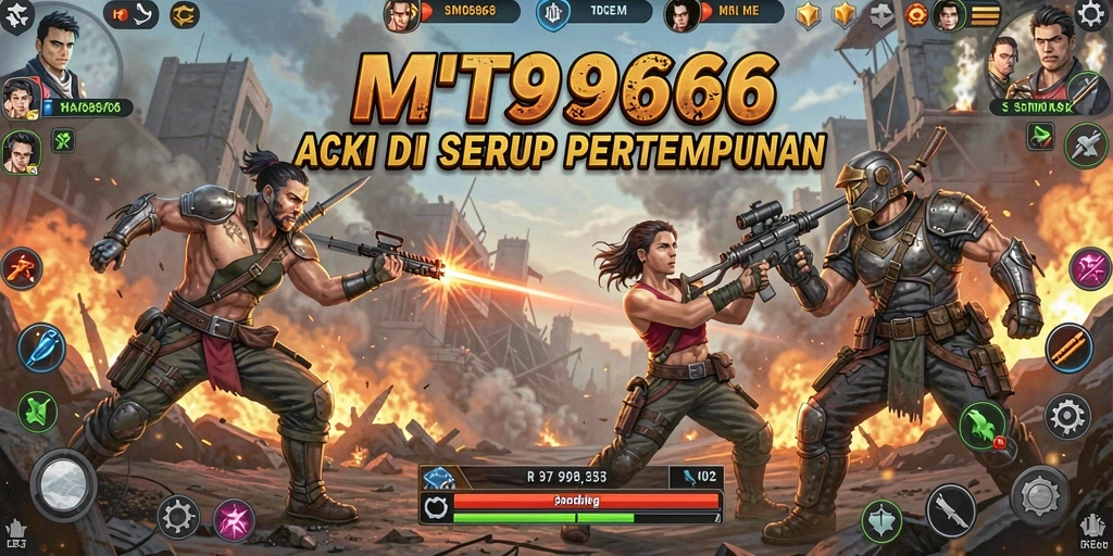 Screenshot gameplay MT966 yang menunjukkan aksi pertempuran yang mendebarkan.