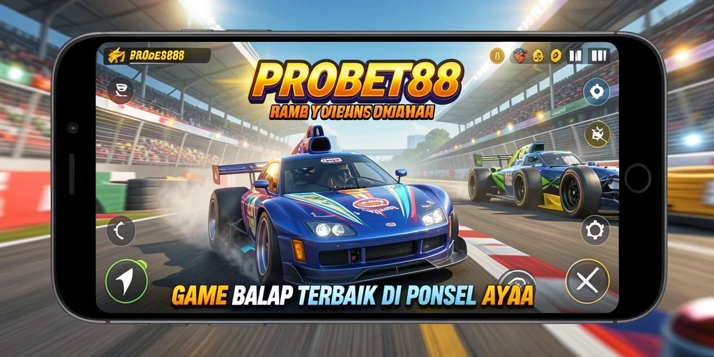 Tampilan gameplay balap yang seru dan mendebarkan.