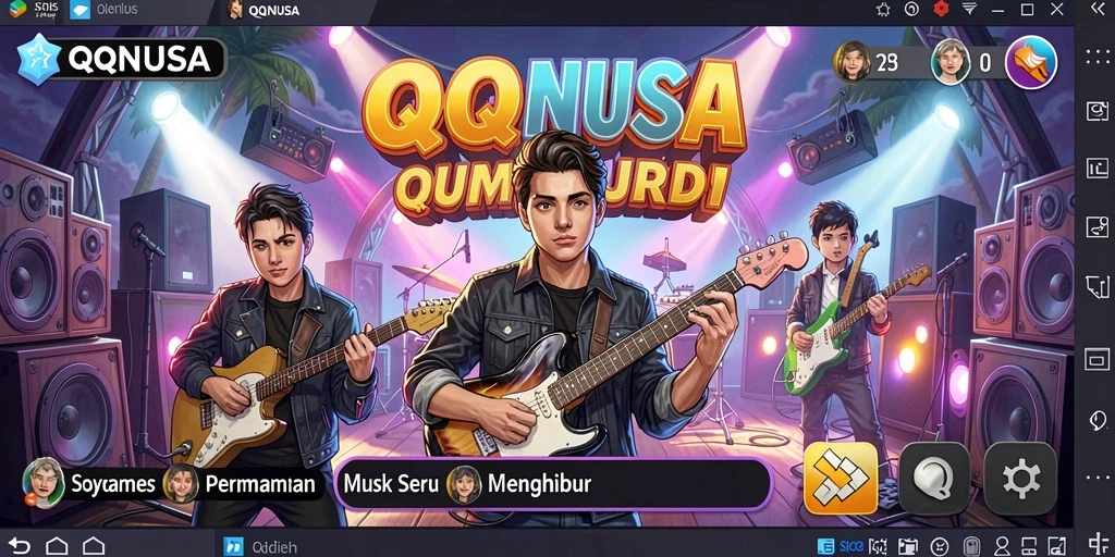 Tampilan menarik dari gameplay QQNUSA dengan warna-warna cerah.