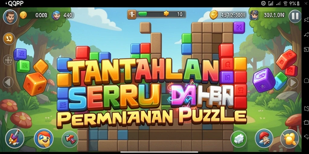 Screenshot gameplay QQRP menampilkan berbagai teka-teki menarik.