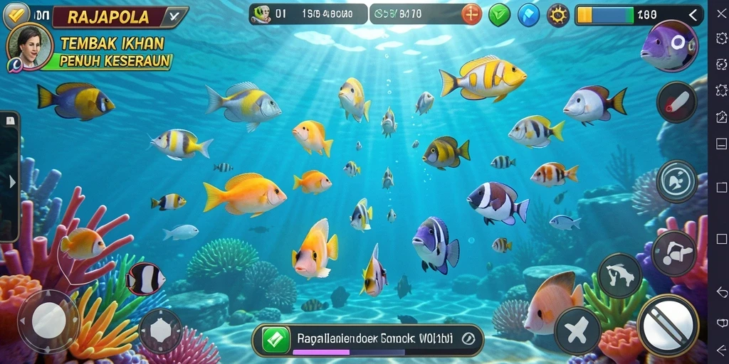 Tampilan gameplay <strong>RAJAPOLA</strong> yang penuh warna dan seru.