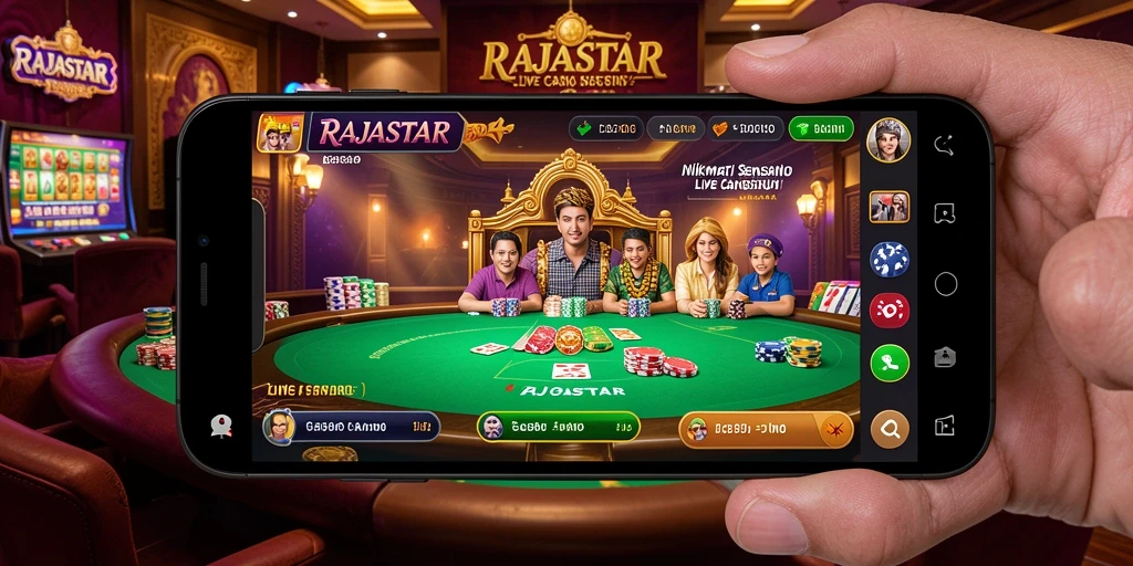 Gameplay Live Casino di RAJASTAR yang seru dan interaktif.