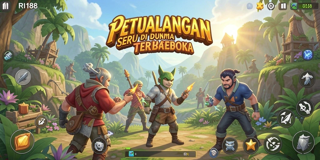 Screenshot gameplay <strong>RI188</strong> menampilkan petualangan di dunia terbuka.