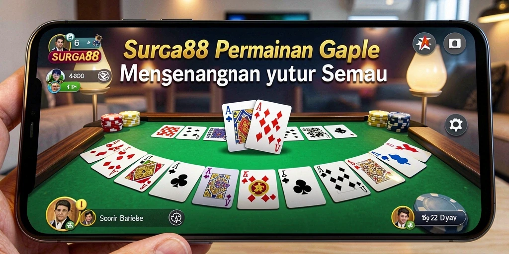 Screenshot SURGA88 menampilkan keseruan permainan Gaple yang menarik.