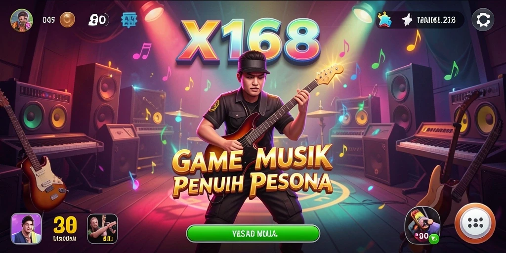 Tampilan gameplay X168 yang seru dengan efek visual menarik.